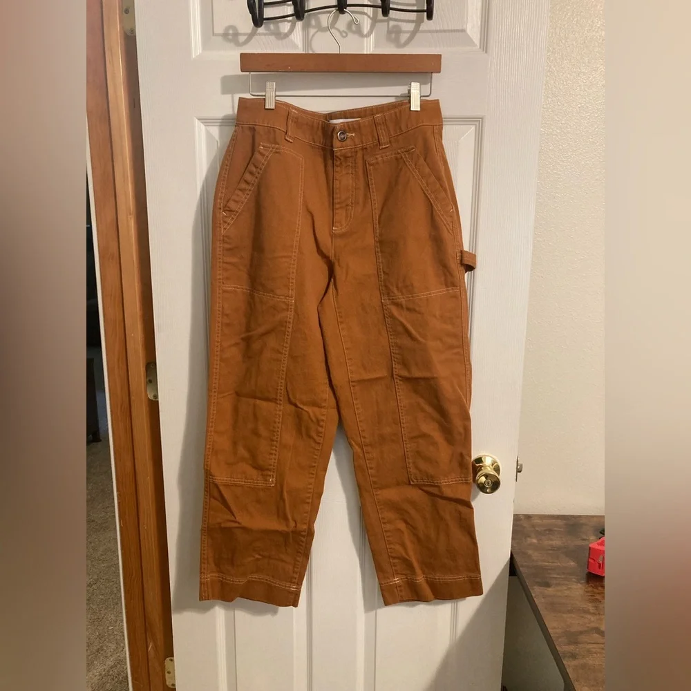 Old Navy Women's Straight Leg Painter Pants in Rust Brown - Picture 1 of 7